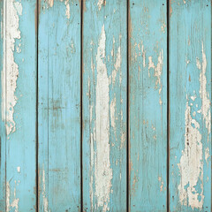 Old wooden fence boards with peeling blue paint create rustic and weathered look, evoking sense of nostalgia and charm. texture and color add character to any setting