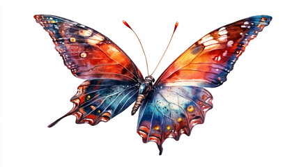 Naklejka premium Colorful butterfly with intricate wing patterns in vibrant hues perched gracefully