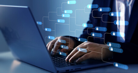 Blockchain financial with chain of encrypted blocks to secure datum, cryptocurrency and bitcoin for...