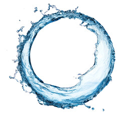 Circle water splash effect chandelier refreshing outdoors.