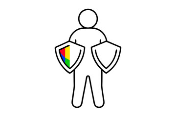 Creative Vector Illustration Showcasing a Figure Holding a Symbol of Strength and Resilience
