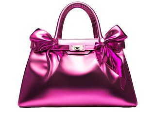 a pink purse with a bow