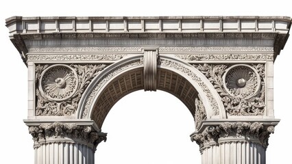 Fototapeta premium A detailed architectural arch featuring ornate carvings and classical design elements.