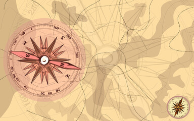 background illustration of a map with compass directions