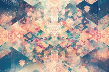 Fototapeta premium Abstract Geometric Pattern with Soft Colors and Shapes