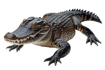 Naklejka premium Close-up of an Alligator with Sharp Teeth