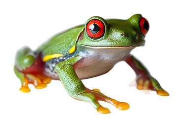 Obraz premium Vibrant Green Frog with Striking Red Eyes - Close-Up Photography