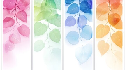 Abstract Watercolor Leaf Background   Spring  Summer  Autumn  Winter