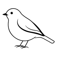 Charming Side View of a Robin Surrounded by Snow Vector Art
