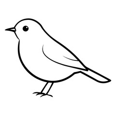 Vector Illustration of a Robin in Snowy Landscape Side View Design
