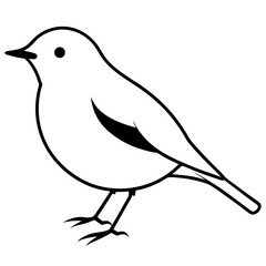 Side View of a Robin in Snow Vector Illustration Capturing Winter Beauty
