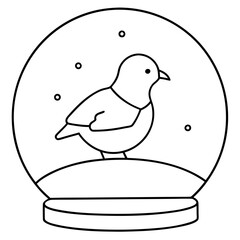 Serene Snowy Hollow Home for Birds Vector Illustration
