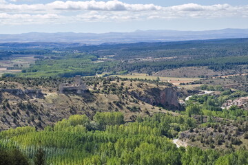distant view of the castle of ucero in the spanish province of soria