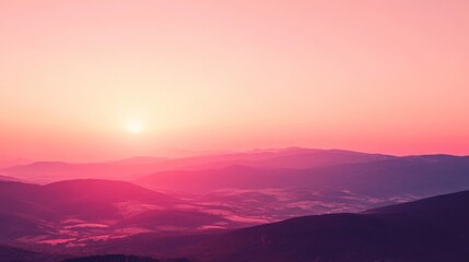 Fototapeta premium Mesmerizing Sunset Over Majestic Mountain Peaks