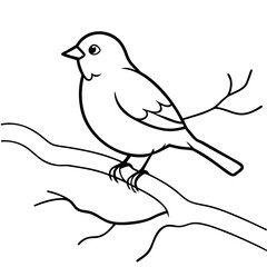 Charming Bird on a Branch Surrounded by Delicate Layers Vector Artwork for Your Collection
