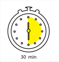 Obraz premium Time terms icon set. Hour 15 min half hour 30 min 45 min vector illustration 