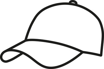 Baseball cap icon. Baseball hat. Vector. Line style.	