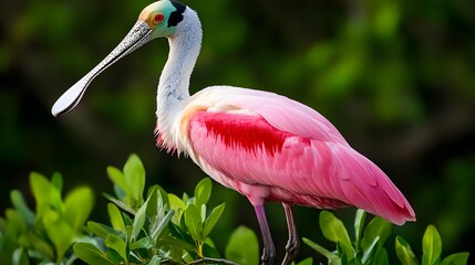 Bird Roseate Spoonbill in Nature, Realistic Photo, Wallpaper, Smartphone Cover and Screen, PC, Laptop, 9:16 and 16:9 Format