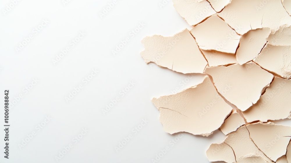 Poster a collection of jagged, cracked textures and irregular shapes is displayed on a pristine white backg