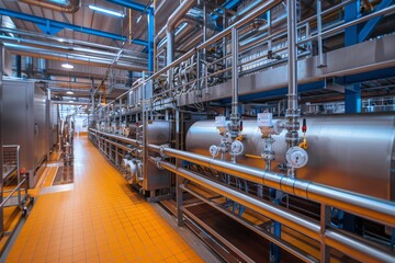 Milk processing plant flow pasteurization units for milk safety