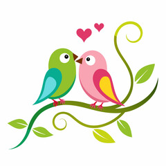 two birds on a branch