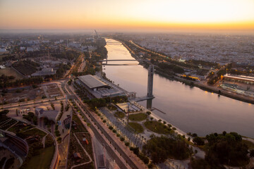 View on the river in Seville at Night