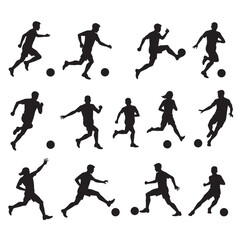 Silhouettes of Indoor Soccer Players