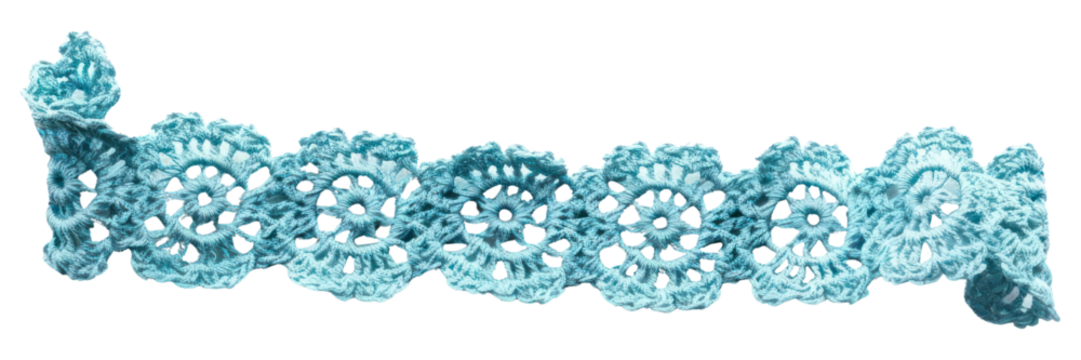 PNG Cyan crochet lace tape adhesive strip jewelry white background accessories. - Powered by Adobe