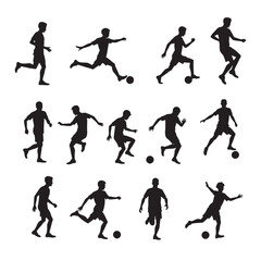 Silhouettes of Indoor Soccer Players