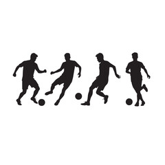 Silhouettes of Indoor Soccer Players