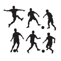 Silhouettes of Indoor Soccer Players