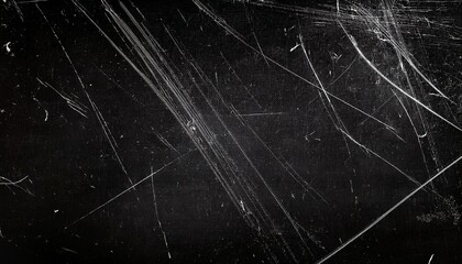 Dust and scratches design. Aged photo editor layer. Black grunge abstract background. Copy space