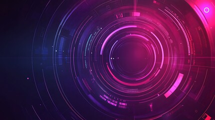 Obraz premium Abstract futuristic background with glowing neon circles.