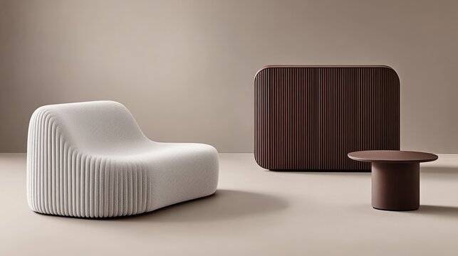 This stylish living room features brown walls and a white sofa adorned with a red blanket and decorative pillows, creating a warm and inviting atmosphere filled with natural light