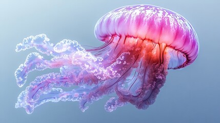Pink Jellyfish in Water