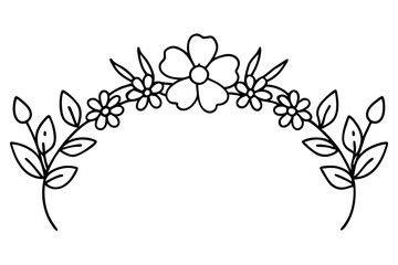 Whimsical Flower Crown Vector Illustration of Colorful Summer Blooms
