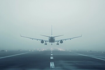 airplane in the fog