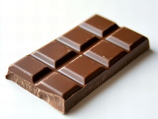 Top view of delicious chocolate bar with smooth surface and rich texture isolated on white background new beautiful stock image illustration AI