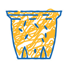 paper pulp pot garden tool doodle icon sketch vector. paper pulp pot garden tool sign. isolated symbol illustration