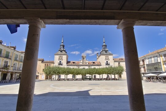 view of the old hospital of san agustin in the main square of el burgo de osma