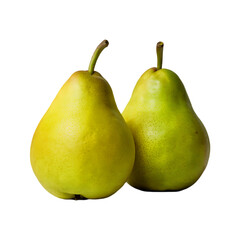 Fresh green pear fruit isolated on a transparent background by AI generative