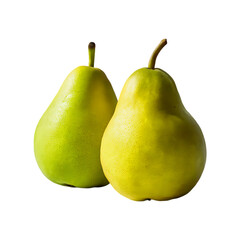 Fresh green pear fruit isolated on a transparent background by AI generative