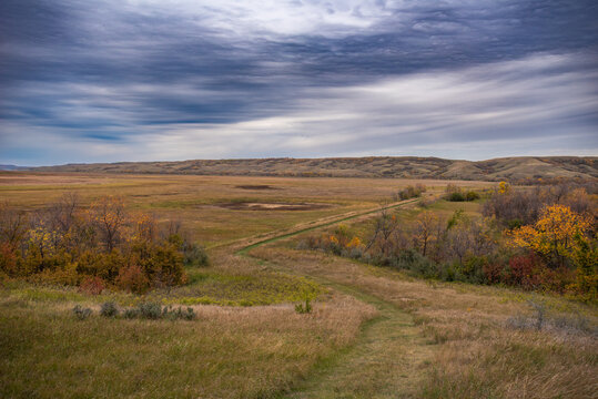 Autumn hiking on the Canadian prairie