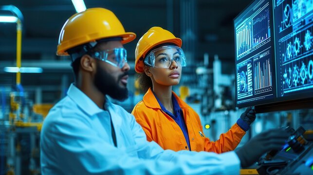 Engineers testing a gear train s load capacity, with real-time force and torque data displayed, gear train, load testing
