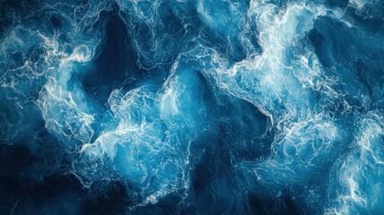 Large amount of water that is blue and white