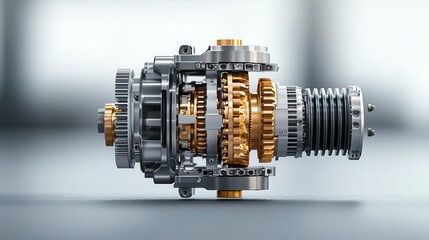 Cross-section of a complex differential gear system, illustrating torque distribution and speed variation, differential gears, torque control