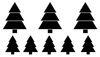 set of christmas trees