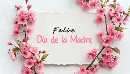 Obraz premium Feliz Dia de la Madre, or Happy Mother's Day in Spanish, Background design