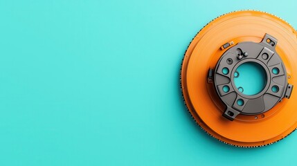 Cross-sectional view of a mechanical braking system, displaying friction and stopping power, braking systems, mechanical safety