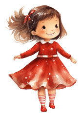 PNG Girl wearing christmas dress representation child cute.